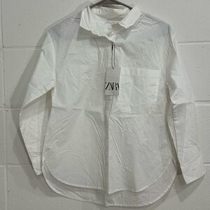 Zara Girls White button up Shirt | 11-12